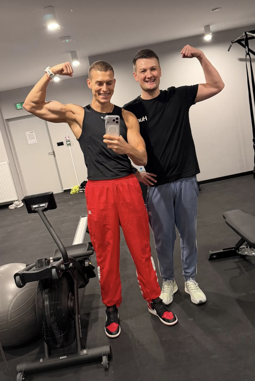 Konrad z podopiecznym po treningu